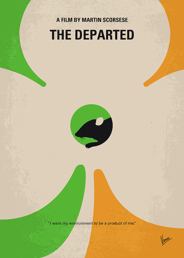 The Departed Digital Art - No506 My The Departed minimal movie poster by Chungkong Art