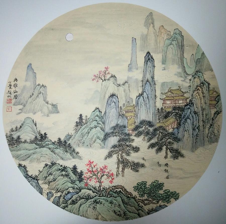 NO.6 Elegant dwelling of immortals Painting by Gang Zhao NO.6 Elegant dwelling of immortals Painting by Gang Zhao
