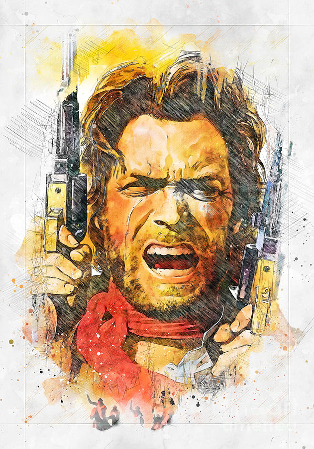 No6417 The Outlaw Josey Wales Movie Poster Digital Art by Carrie ...