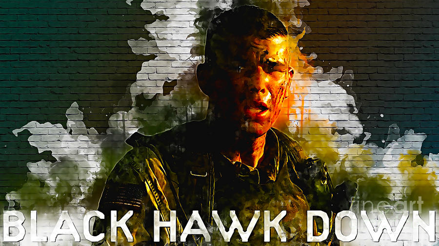 No98 My Black Hawk Down colorful movie poster Digital Art by Aisha ...