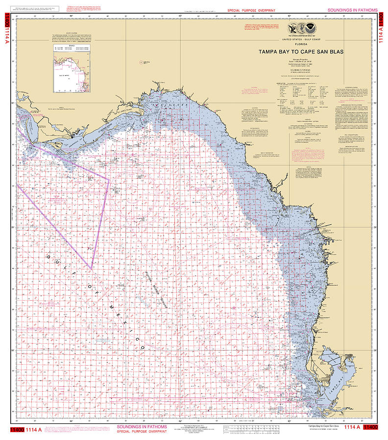 Tampa Bay to Cape San Blas NOAA Chart 1114A Digital Art by Nautical