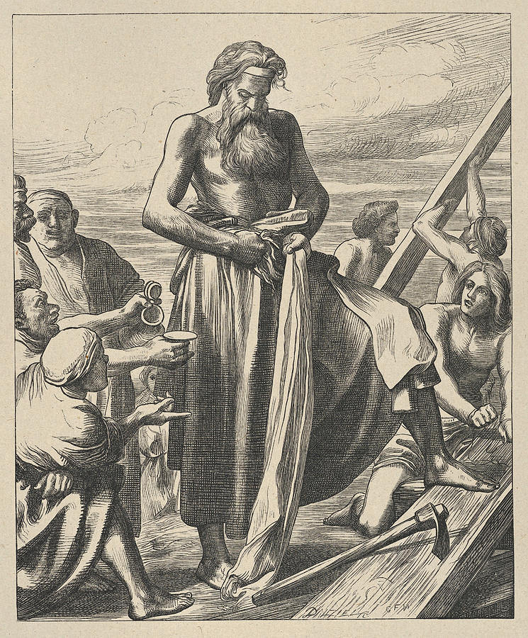 Noah Building the Ark Drawing by After George Frederic Watts