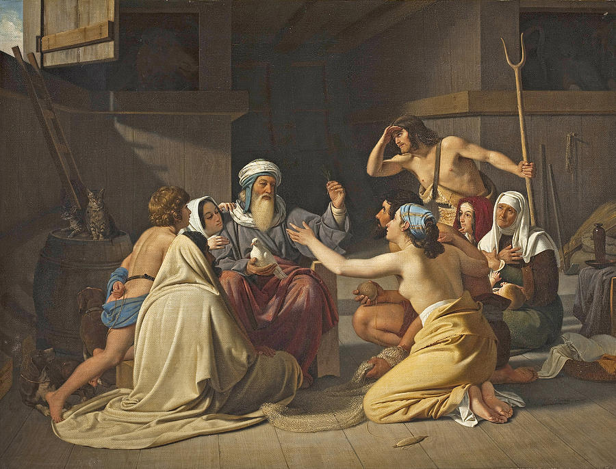Noah in the ark Painting by Ditlev Blunck