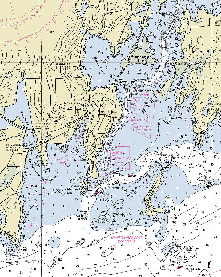 Noank Connecticut Nautical Chart Digital Art by Sea Koast Fine Art