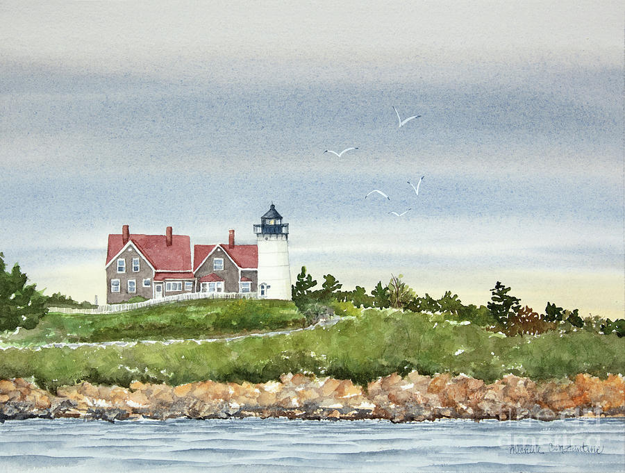 Nobska Lighthouse Falmouth Cape Cod Painting by Michelle Constantine