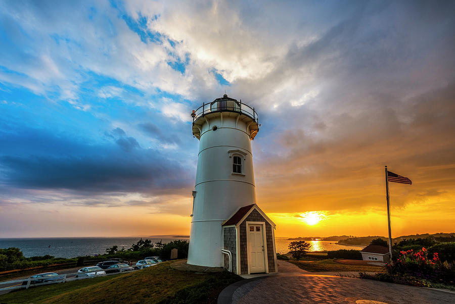 Nobska Lighthouse Sunset Photograph by Mark Papke