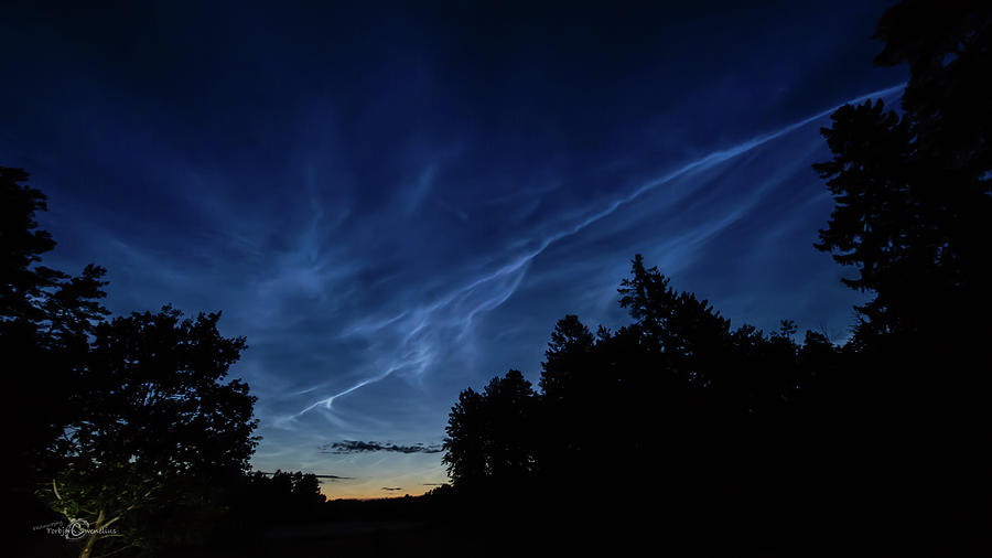 Summer Photograph - Noctilucent clouds, or night shining clouds by Torbjorn Swenelius
