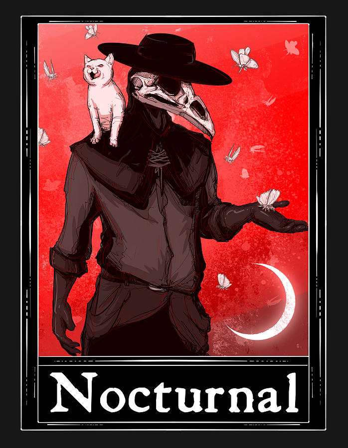 Nocturnal Tarot Drawing by Ludwig Van Bacon