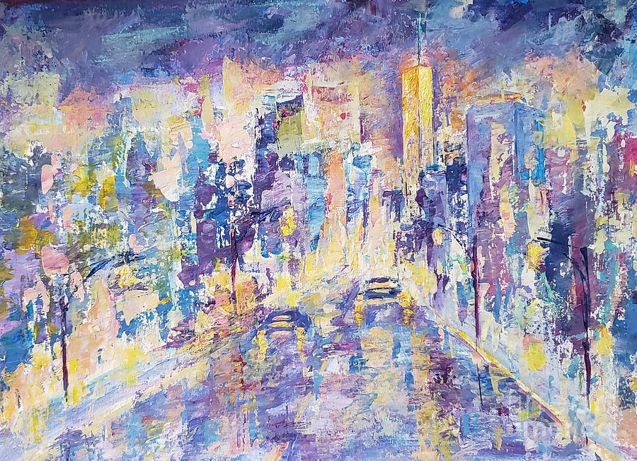 Nocturne 111. City lights Painting by Olga Malamud-Pavlovich