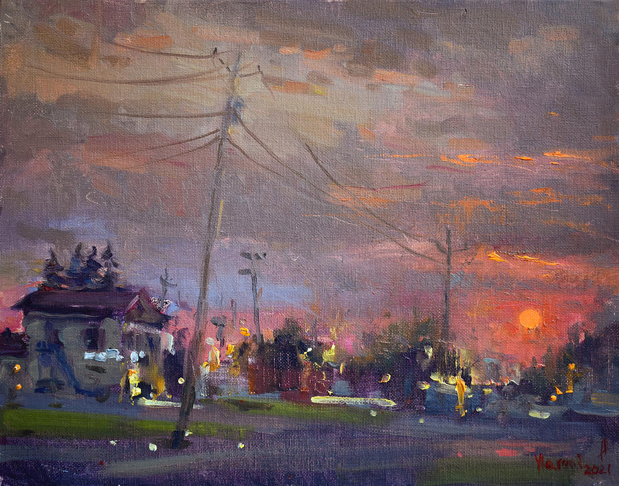 Nocturne at Porter Road Painting by Ylli Haruni