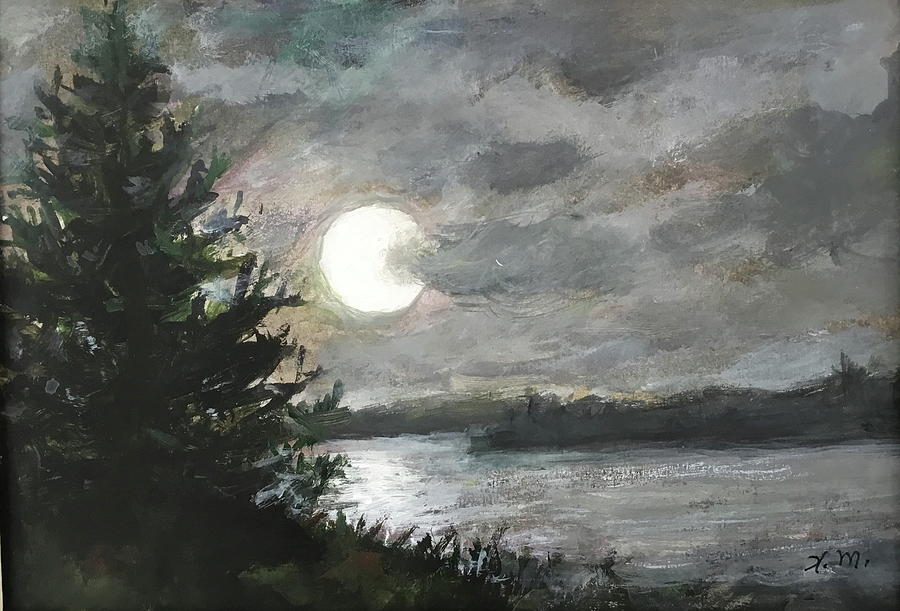 Nocturne in Gray and Bronze Painting by Kathleen McDermott