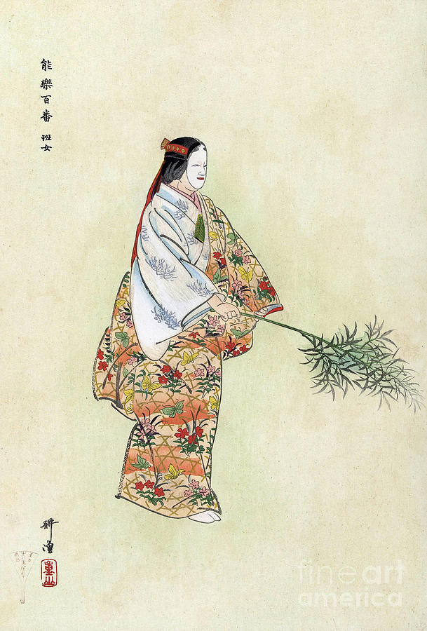 Noh Actress, 1925 Drawing by Kogyo Tsukioka