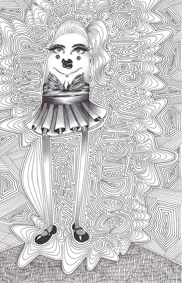 Noir Hotdog Princess Drawing by Miranda Brouwer
