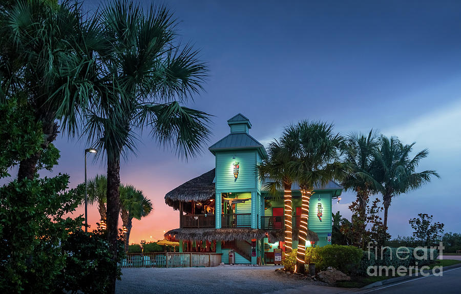 Architecture Photograph - Nokomos Sunset Hut, Nokomis, Florida by Liesl Walsh