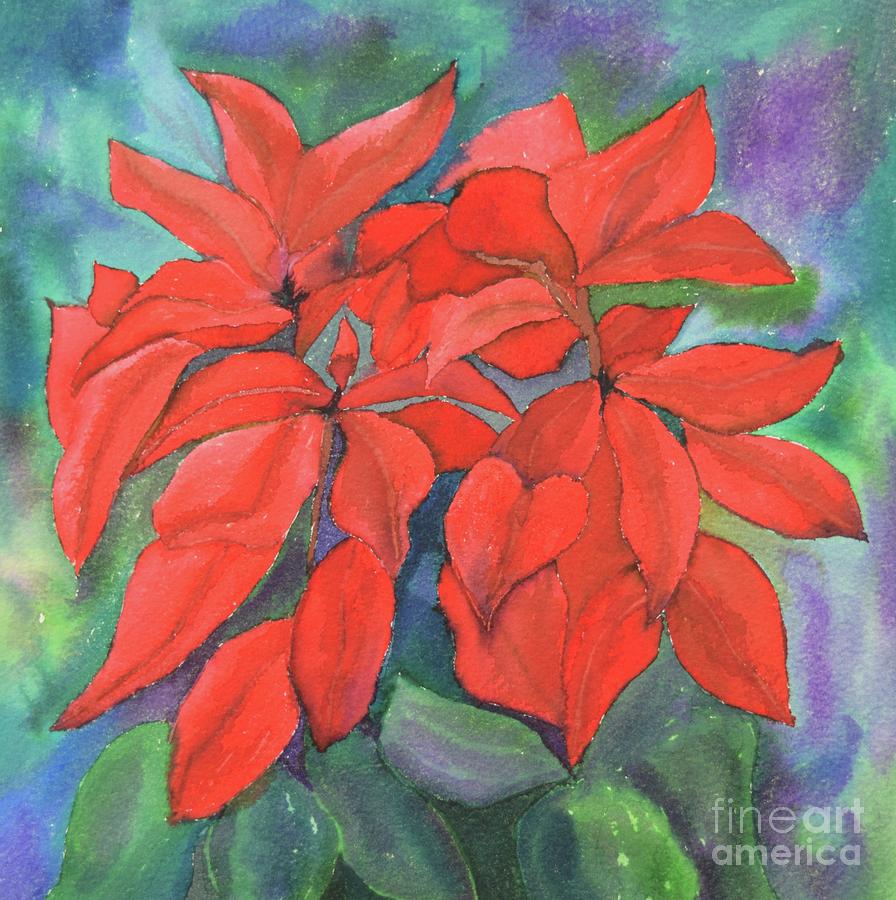 #642 NOLA Poinsettias #642 Painting by Barrie Stark