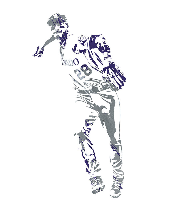 Nolan Arenado COLORADO ROCKIES WATERCOLOR STROKES PIXEL ART 2 by Joe Hamilton Nolan Arenado COLORADO ROCKIES WATERCOLOR STROKES PIXEL ART 2 by Joe Hamilton