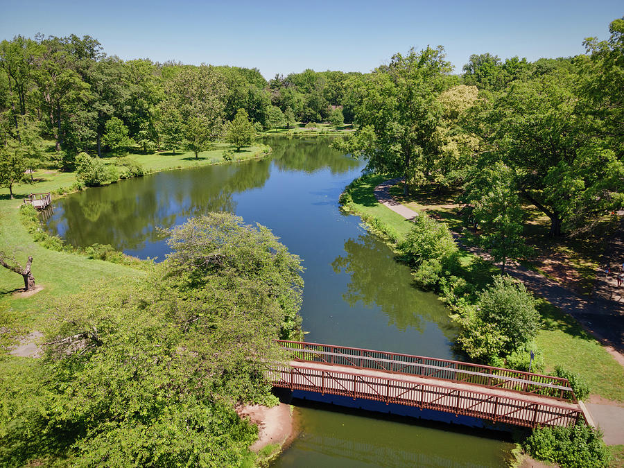 Nomahegan Park Aerial Bridge View Photograph by Daniel Portalatin