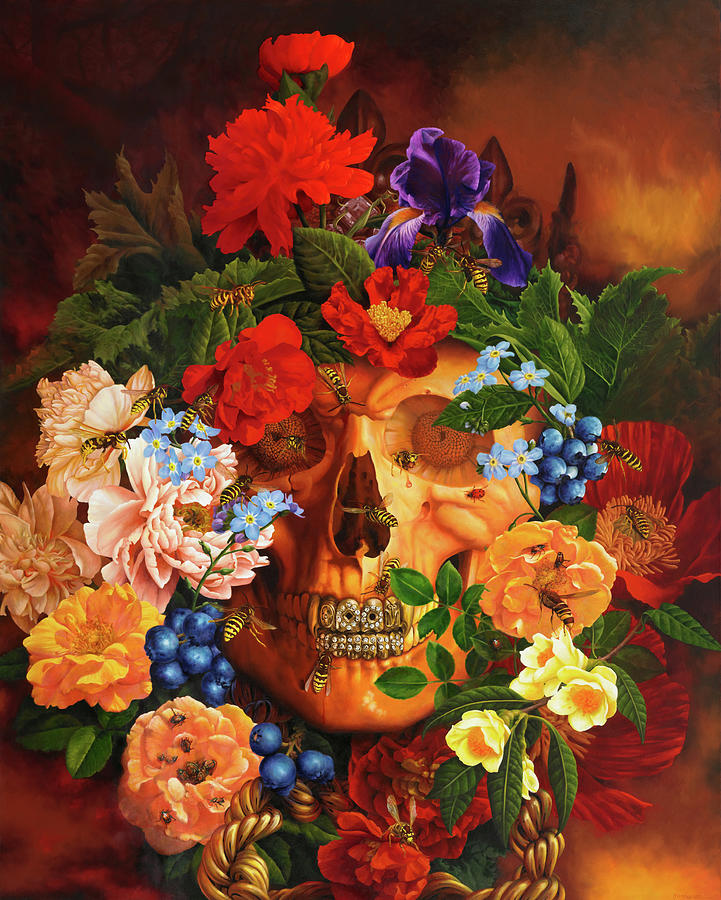 Flower Painting - Non Omnis Moriar by Stephanie Henderson