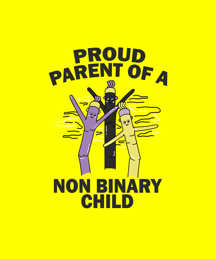 Nonbinary Dad Mom Gifts Proud Parent of a Non Binary Child Drawing by