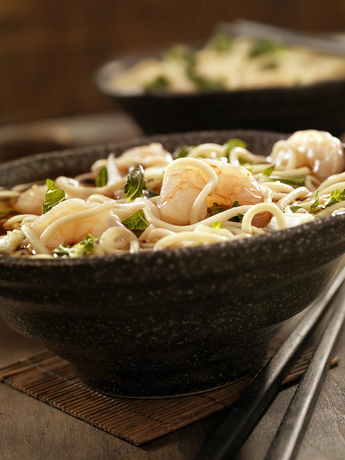 Noodle Soup with Shrimp Photograph by LauriPatterson
