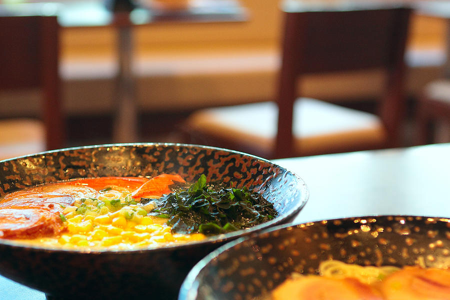 Noodles in Japanese style on table Photograph by Cozyta
