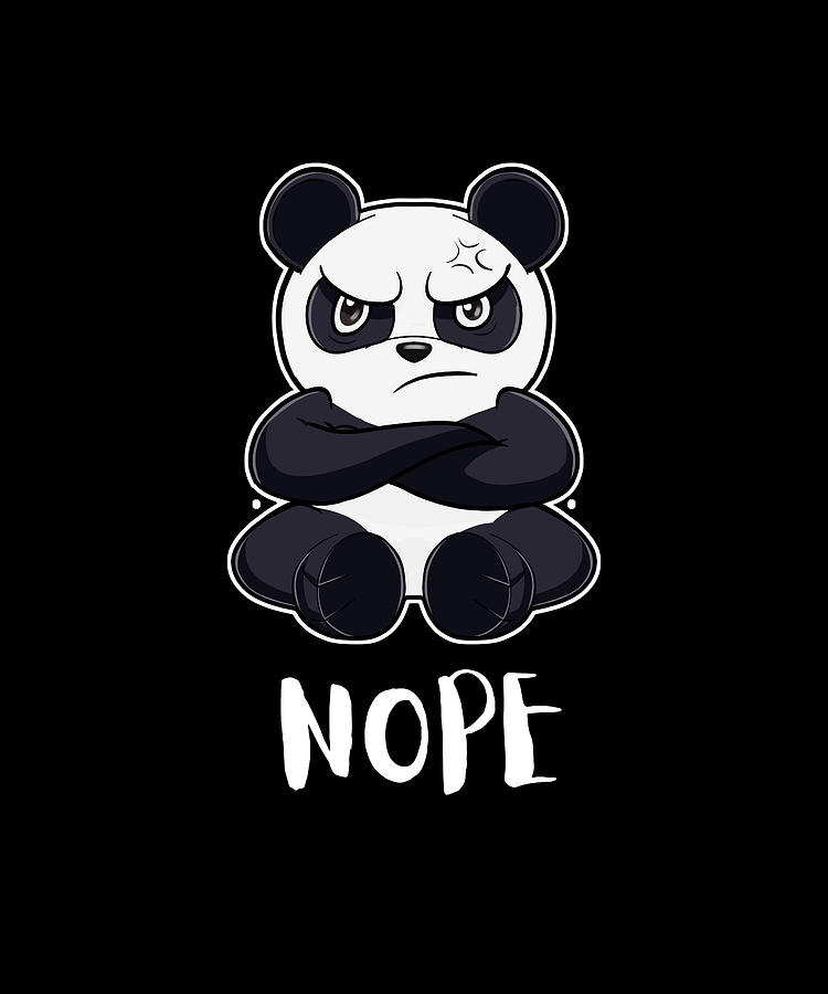 Nope Funny Lazy Panda Digital Art by Maximus Designs - Fine Art America