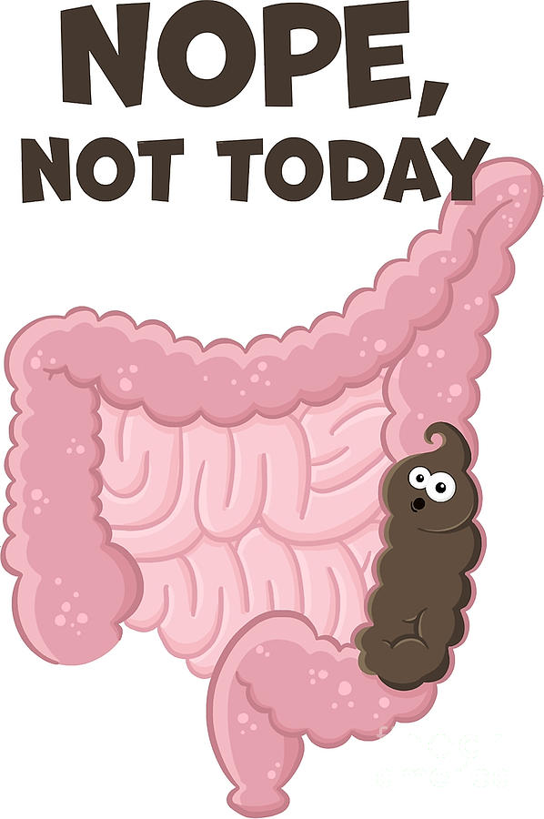 Nope Not Today Funny Constipation Potty Humor Poop in Colon Digital Art ...