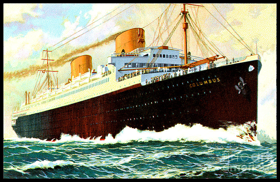 Norddeutscher Lloyd Bremen Dampfer Columbus 1922 postcard Painting by Unknown