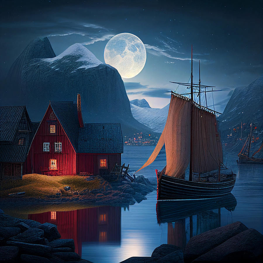 Nordic Harmony A Timeless Mosaic Of Seafaring And Tradition Digital Art By Martin Ask Eriksen