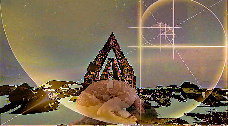 Nordic Inuscuk-Stone-Moonrise Golden-ratio Monolith. Digital Art by Claude Theriault Nordic Inuscuk-Stone-Moonrise Golden-ratio Monolith. Digital Art by Claude Theriault