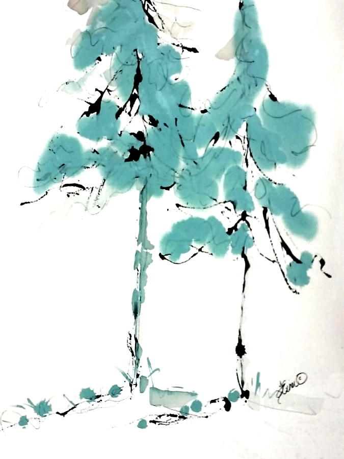 Nordic Tree 2 Painting by Terri Einer