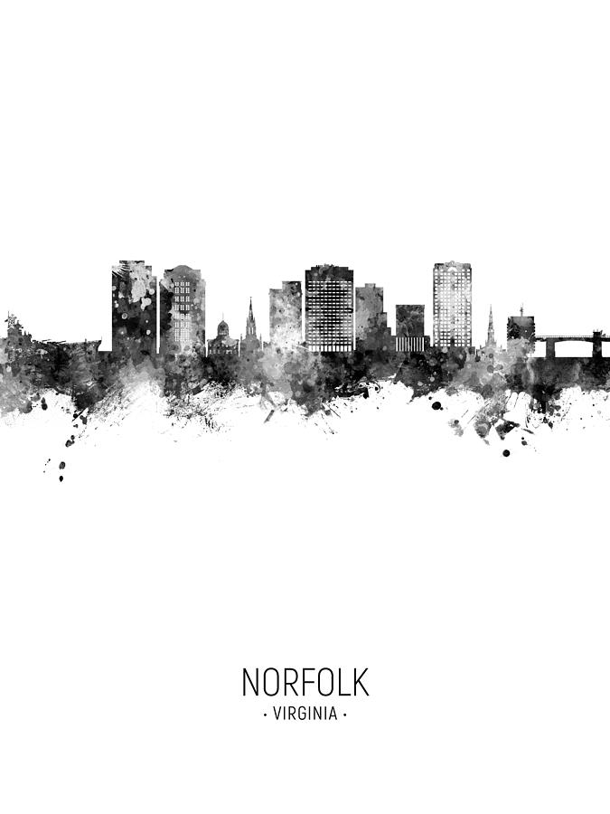 Norfolk Virginia Skyline #45 Digital Art by Michael Tompsett
