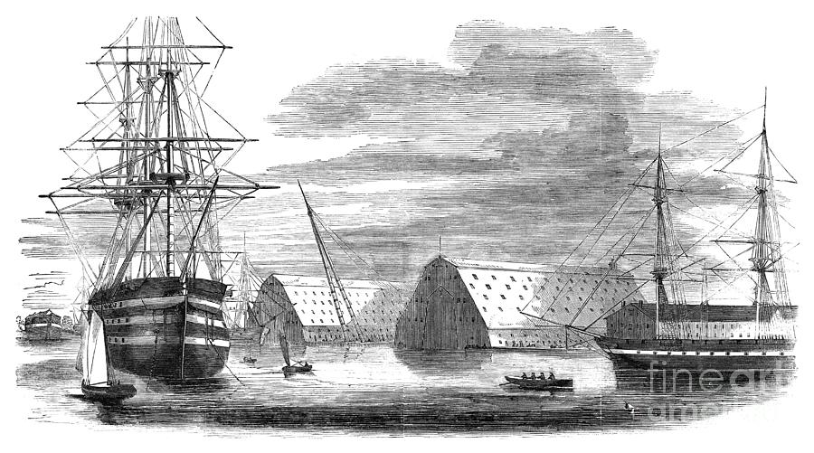 Norfolk Navy Yard, 1861 Drawing by Granger