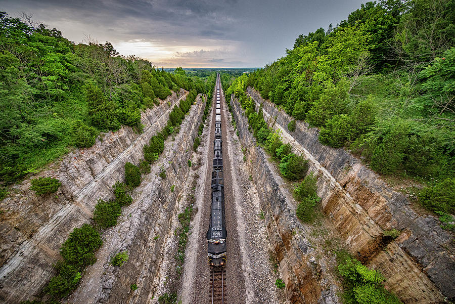 Norfolk Southern 3645 leads a WB empty coal train at Tunnel Hill Photograph by Jim Pearson