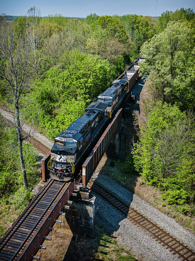 Train Photograph - Norfolk Southern 4334 and 4433 Southbound at Monarch Madisonville Ky by Jim Pearson
