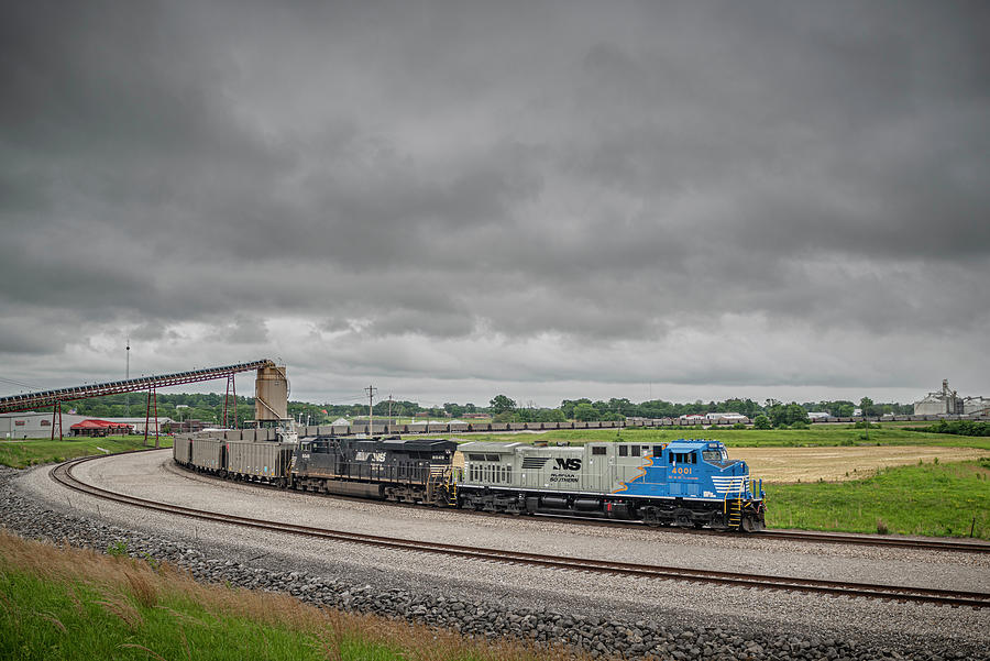 Norfolk Southern Blue Swoosh 4001 at Princeton Indiana Photograph by Jim Pearson