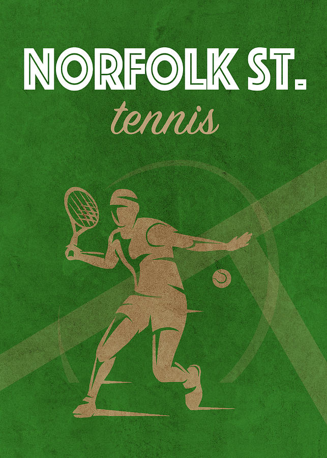 Tennis Mixed Media - Norfolk State Tennis College Sports Vintage Poster by Design Turnpike