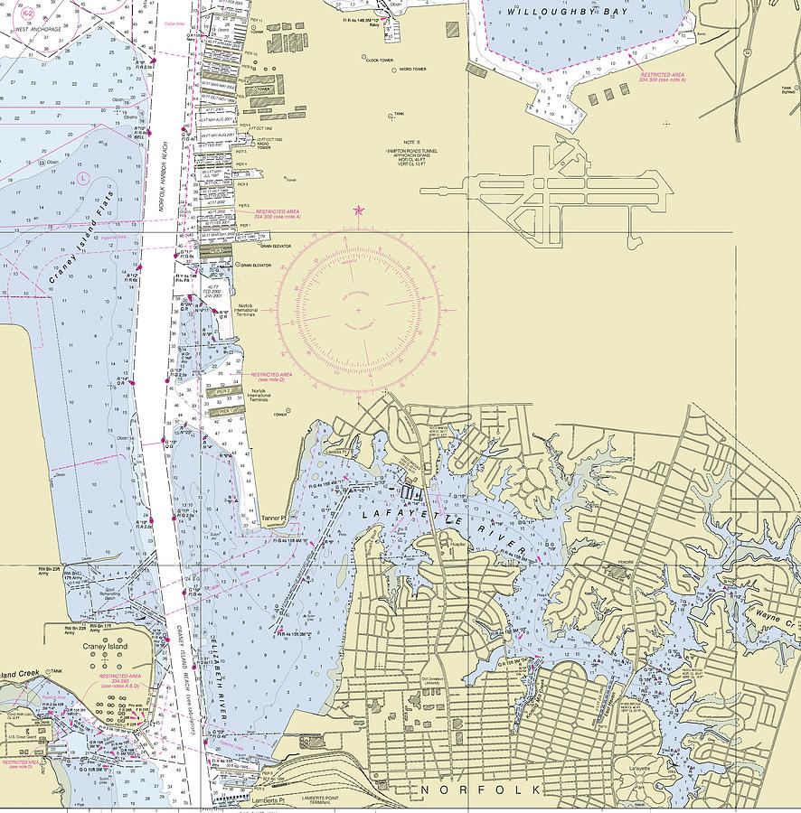 Norfolk Virginia Nautical Chart Digital Art by Sea Koast - Fine Art America