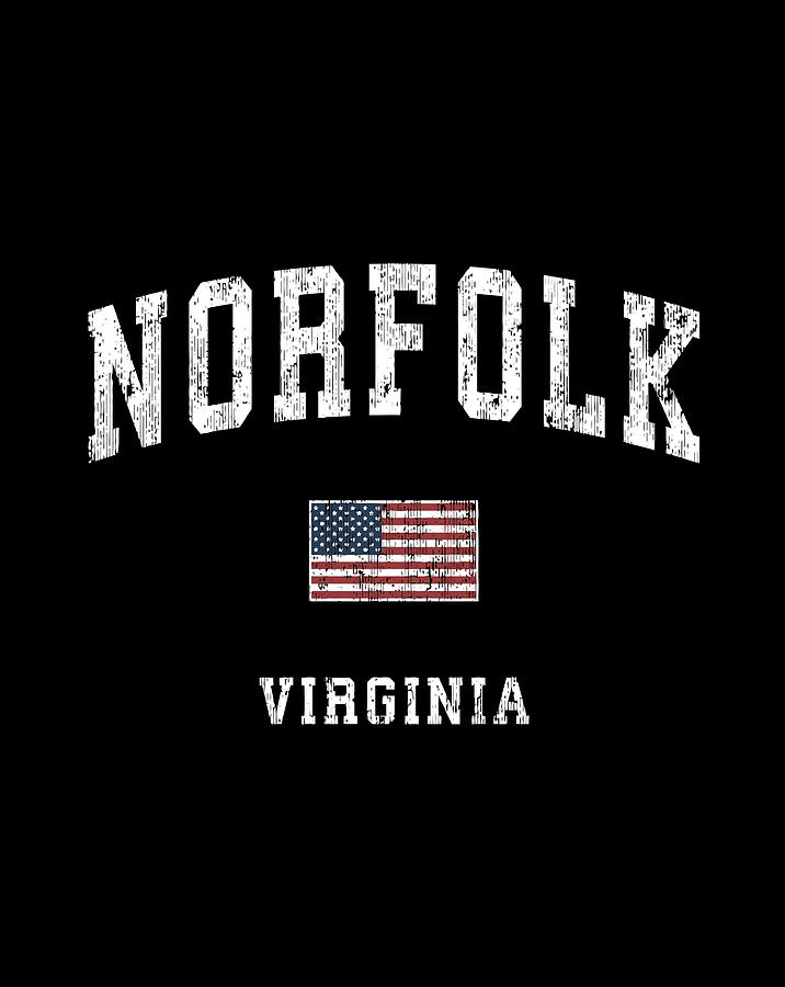 Norfolk Virginia Va Vintage American Flag Sports Design Digital Art by ...