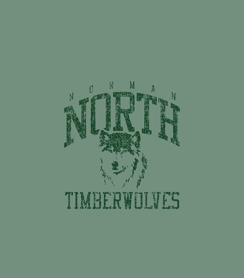 Norman North Timberwolves Vintage Digital Art By Samuel Malin - Fine ...