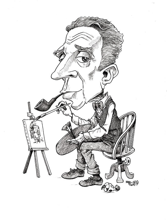 Norman Rockwell Drawing by Mike Scott