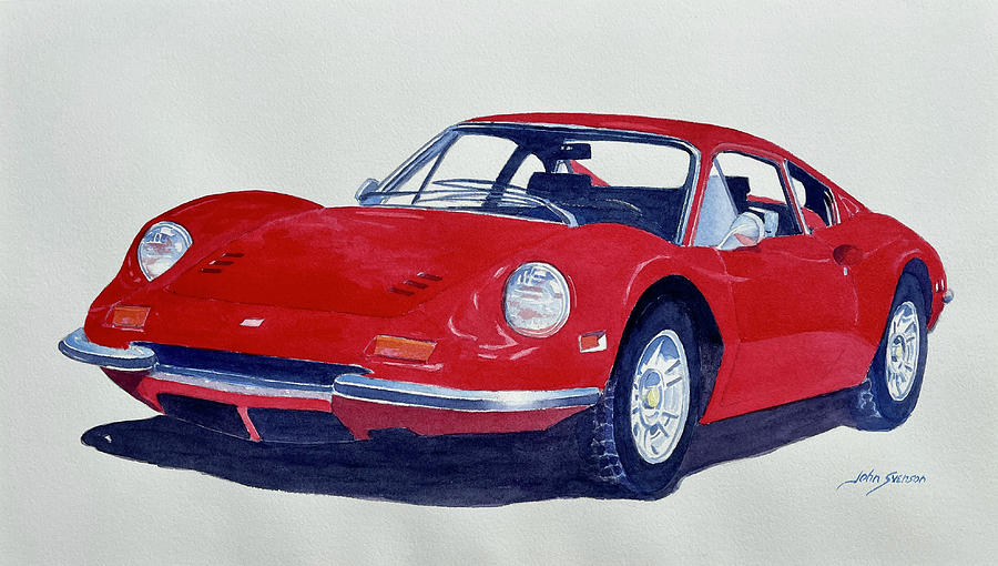 Car Painting - Norms Ferrari by John Svenson