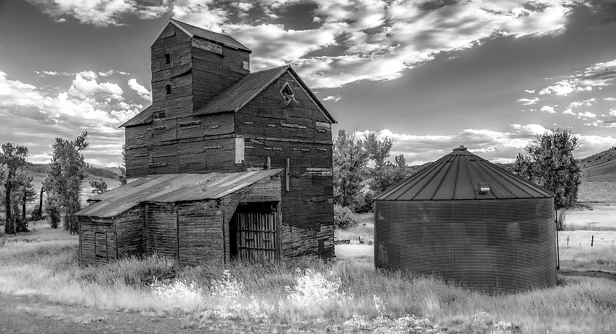 Norris Granary, Black and White Photograph by Marcy Wielfaert
