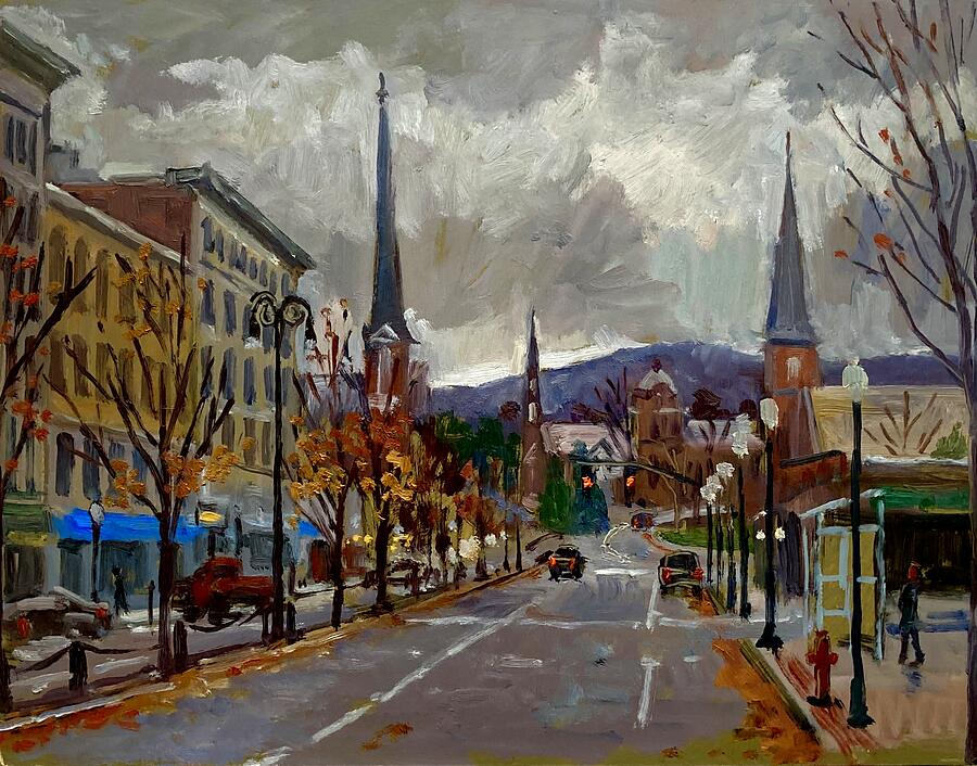 November Rain / North Adams Painting by Thor Wickstrom