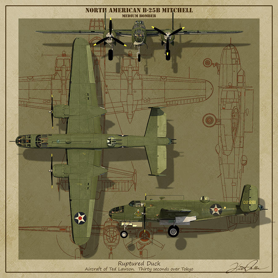 Ww2 Digital Art - North American B-25B Mitchell by Kurt Miller