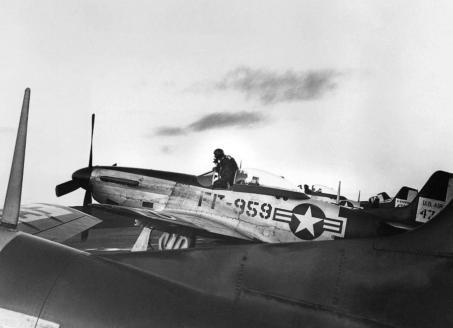 North American F-51D Mustang - 192nd Fighter Bomber Squadron - Iceland 1952 Photograph by War Is Hell Store