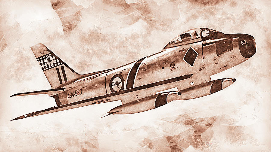 North American F-86 Sabre - 07 Painting by AM FineArtPrints