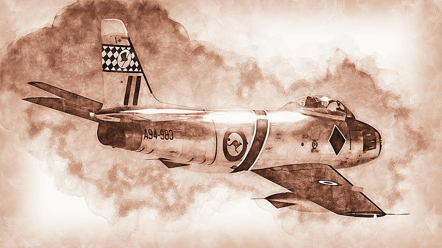 North American F-86 Sabre - 08 Painting by AM FineArtPrints