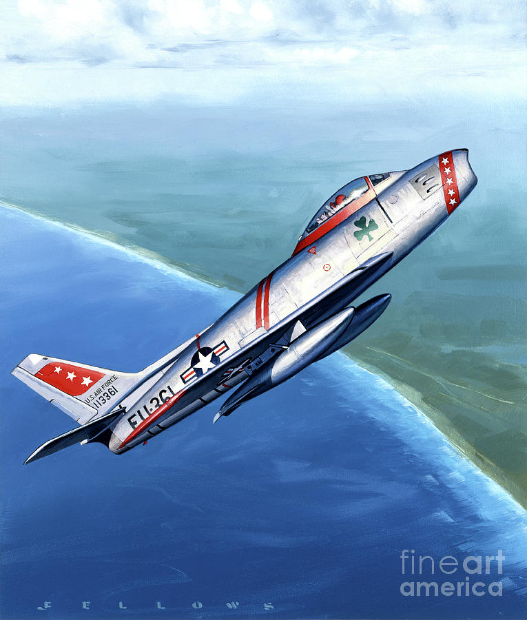 North American F-86 Sabre Painting by Jack Fellows
