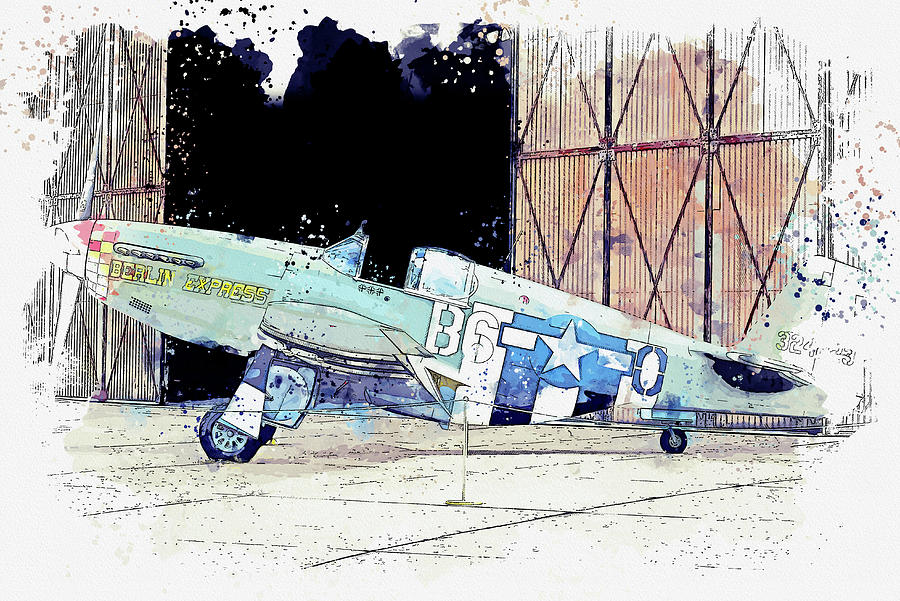 North American PC Mustang Lopes Hope the Last Military Serial USAAF  Antique - Classic Aircraft - Cl Painting by Celestial Images
